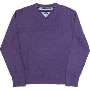 Tommy Hilfiger Essential Solid V-Neck Cotton Sweater, Size M